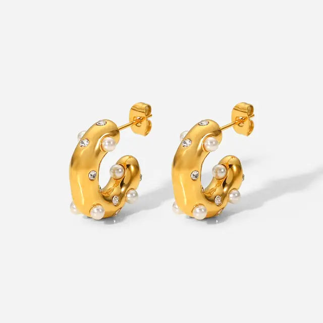 Free Shipping For18K Gold Plated Hoop Earrings