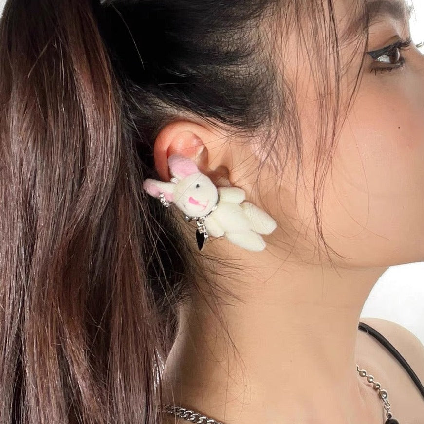 Free Shipping For 'Dubi-Duba' Kawaii Bear & Rabbit Earring