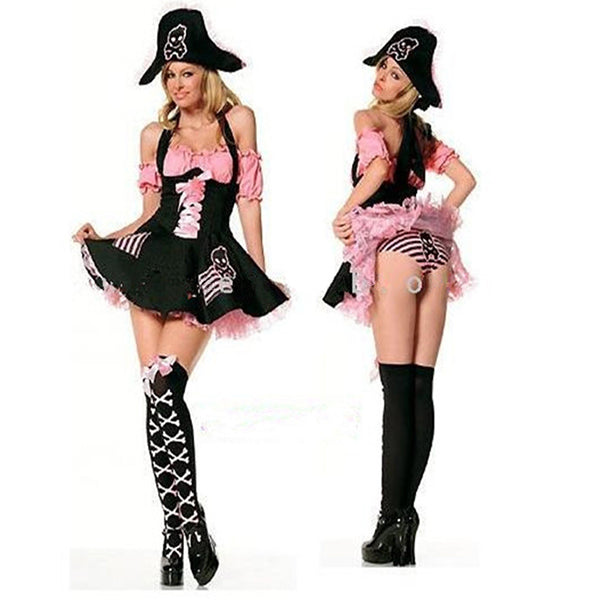 Free Shipping For Sexy Pink Pirate Costume