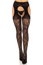 Free Shipping For Eyelet Rose Lace Suspender Panty Hose