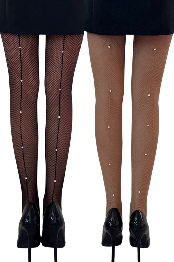 Free Shipping For Black Rhinestone Line Tights