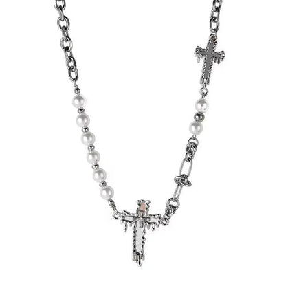 Free Shipping For 'Faithful' Cross Alt Titanium Necklace