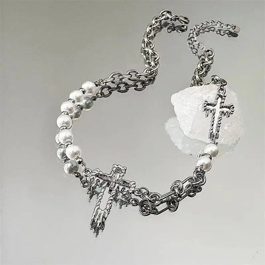 Free Shipping For 'Faithful' Cross Alt Titanium Necklace