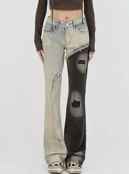 Free Shipping For 'Felix' Dark Ripped Patchwork Denim Jeans