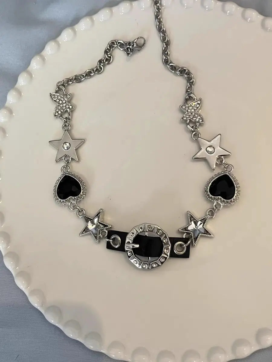 Free Shipping For 'Fetish' Grunge Star Metal Choker Necklace