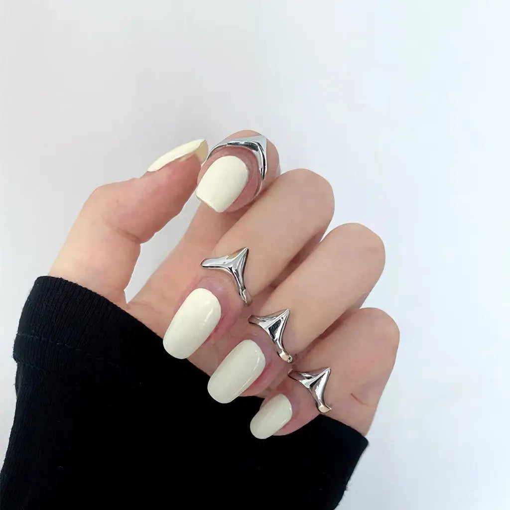 Free Shipping For 'Fingertips' Future Steel Punk Nail Rings Set