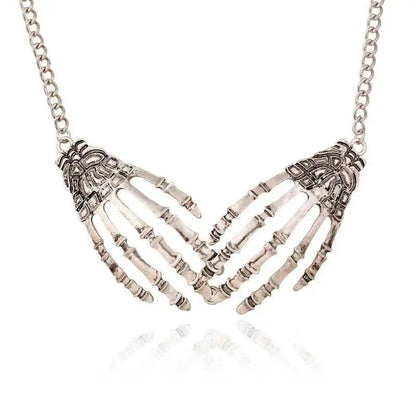 Free Shipping For 'Fingertips' Skeleton Hands Necklace