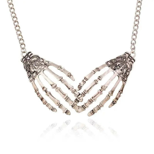 Free Shipping For 'Fingertips' Skeleton Hands Necklace