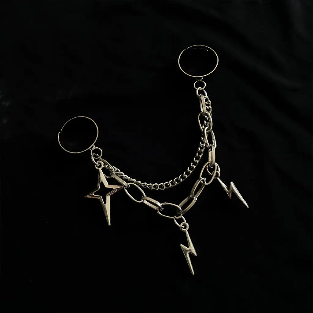 Free Shipping For 'Flash' Future Edgy Chained Rings Set