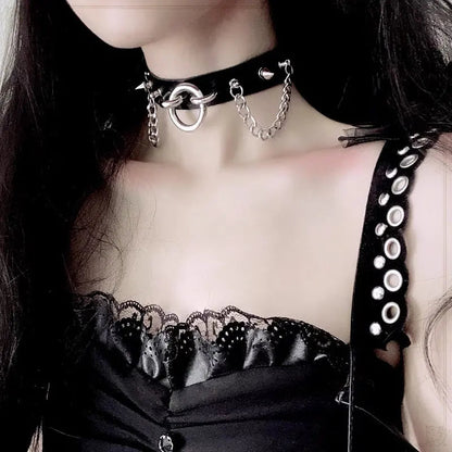 Free Shipping For 'Flesh' Punk Leather Goth Choker