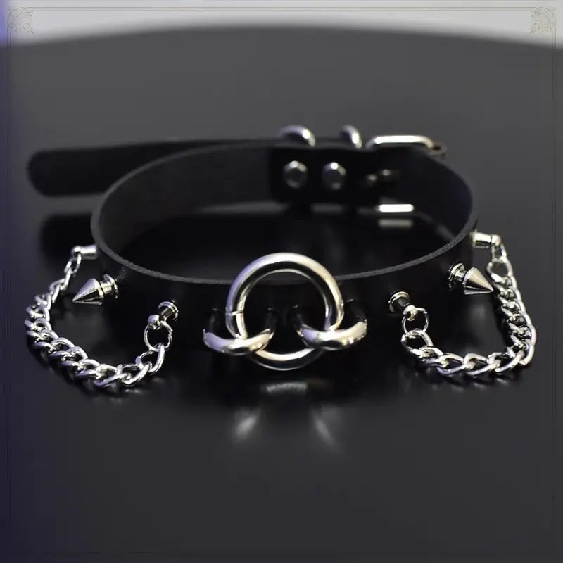 Free Shipping For 'Flesh' Punk Leather Goth Choker