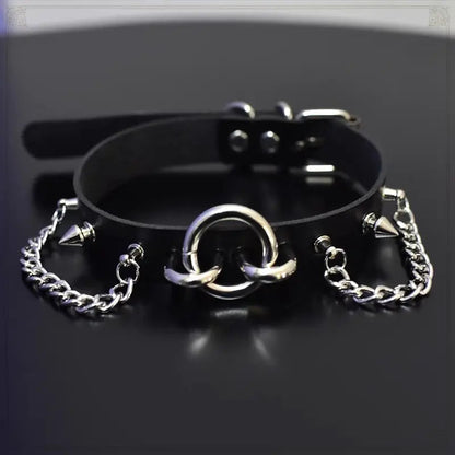 Free Shipping For 'Flesh' Punk Leather Goth Choker