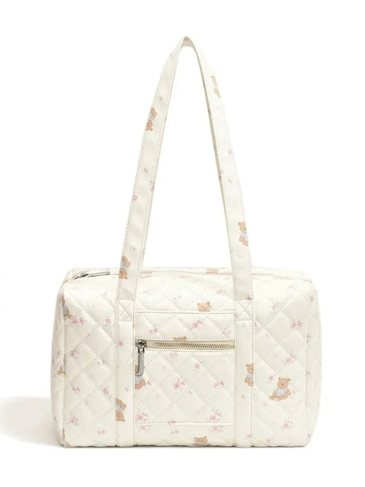 Free Shipping For loriaoquette Floral Bear Prints Big Volume Handbag