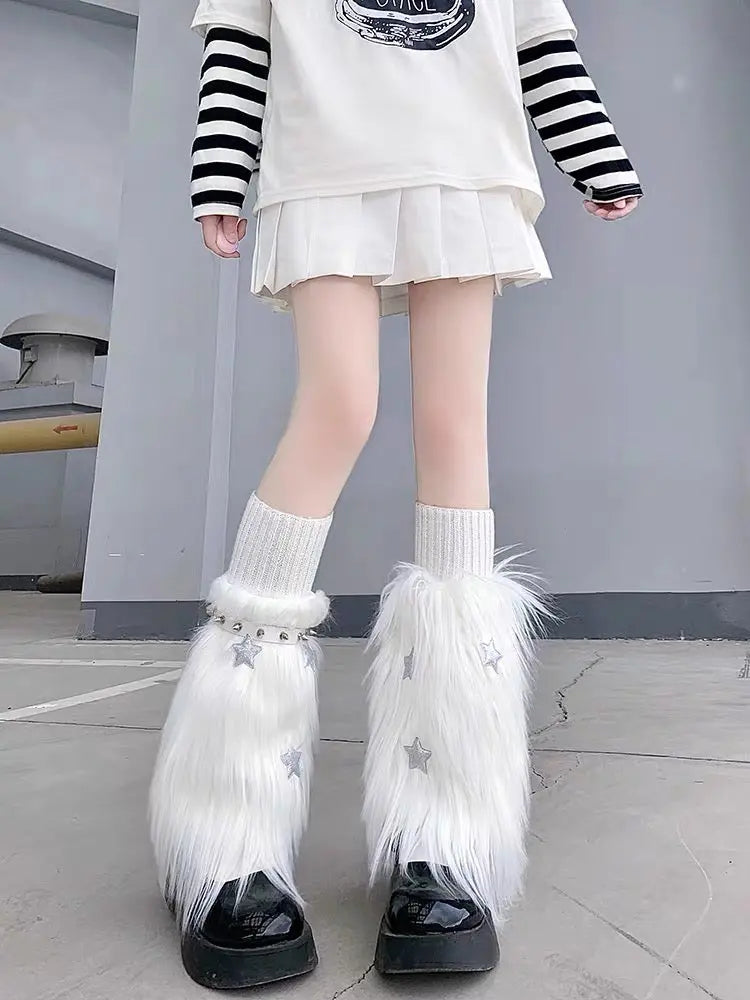 Free Shipping For 'Fluff Doll' Star Fur Kawaii Leg Warmers