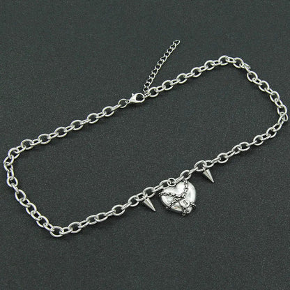 Free Shipping For 'Forbidden Love' Punk Metal Heart Shape Necklace