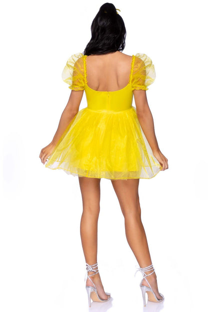 Free Shipping For Frosted Organza Babydoll Dress, Ruffled Sweetheart Neckline