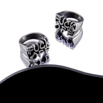 Free Shipping For 'Fxck Off' Alt Steel Punk Letters Rings