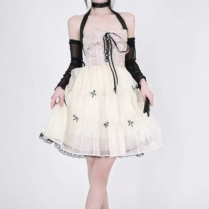 Free Shipping For 'Genesis' Fairy Gloves Lace Strapless Dress