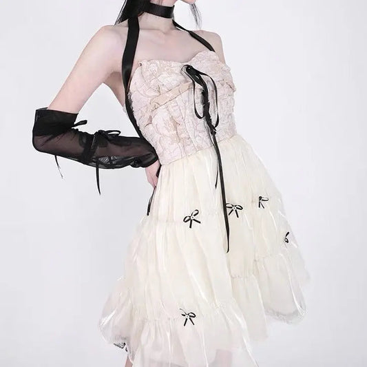 Free Shipping For 'Genesis' Fairy Gloves Lace Strapless Dress