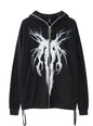 Free Shipping For 'Ghost Tree' Punk Drawstring Zip Hoodie