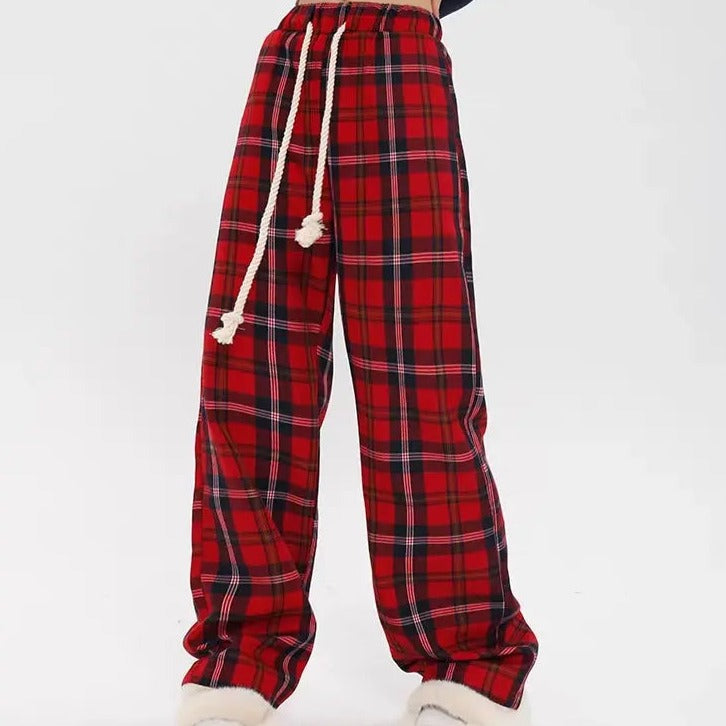 Free Shipping For 'Gimme Gimme' Punk Red Checkerboard Pants