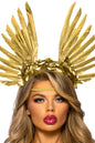 Free Shipping For Golden Goddess Floral And Feather Headband