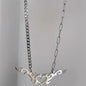 Free Shipping For 'Goth bb' Heart & Wings Shape Necklace