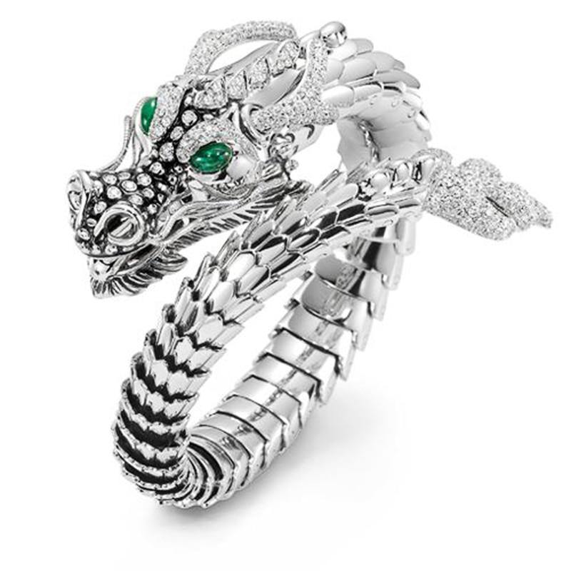 Free Shipping For 'Green Eyes' Dragon Scale Open Ring