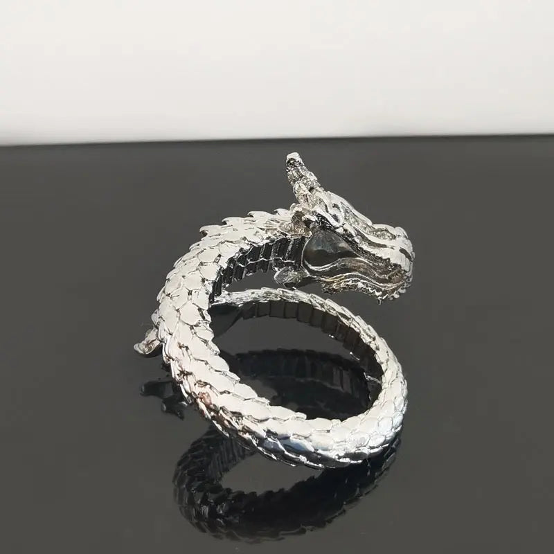 Free Shipping For 'Green Eyes' Dragon Scale Open Ring