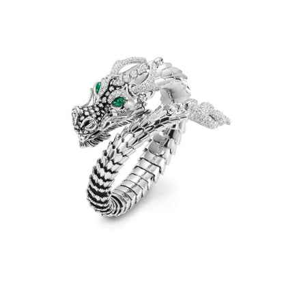 Free Shipping For 'Green Eyes' Dragon Scale Open Ring