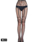 Free Shipping For LaceLure - Transparent Fishnet Stockings with Embroidered Thigh High Stripes