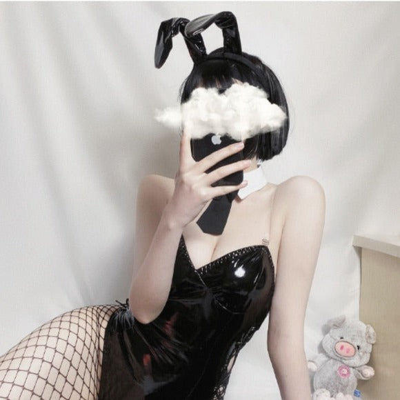 Free Shipping For Sexy Lingerie Black Playboy Bunny Costume