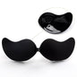 Women Self Adhesive Strapless Bandage Blackless Solid Bra Sticky Gel Silicone Push Up Women&#39;s Underwear Invisible Bra DropShip