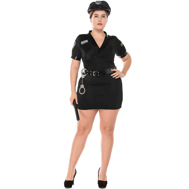 Free Shipping For Sexy Lingerie Plus Size Police Woman Costume