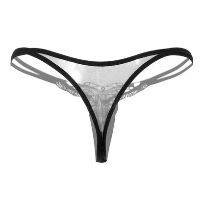 Free shipping for Butterfly with Pearls Tangas Women Sexy G String Sexy Underwear Thongs Ladies Lace Lingerie Sexy Transparent Panties Homewear Underwear Lingerie