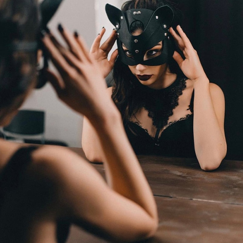 Free Shipping For Leather Cat Mask