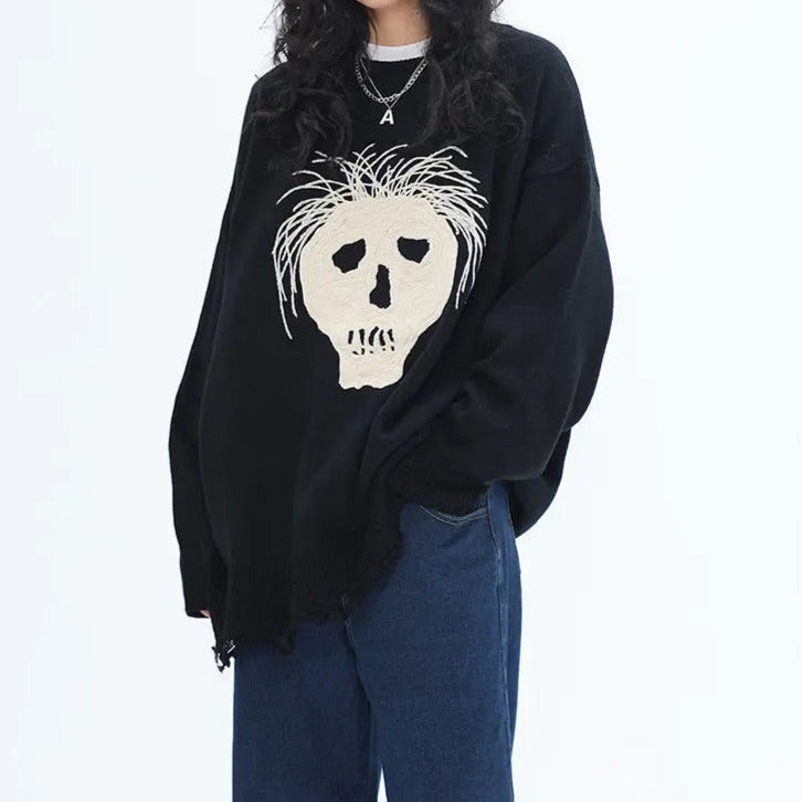 Free Shipping For 'Hair Loss' Emo Oversized Unisex Dark Sweater