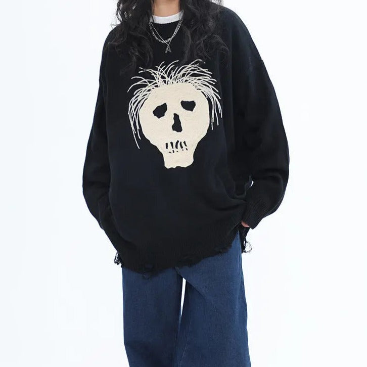 Free Shipping For 'Hair Loss' Emo Oversized Unisex Dark Sweater