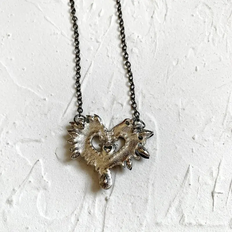 Free Shipping For 'Half Breeds' Black and White Wings Heart Necklace