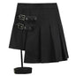 Free Shipping For 'Hard Candy' Buckle Asymmetrical Pleated Skirt