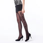 Ultra-Sheer Black Jacquard Silk Pantyhose - Fashionably Patterned Tights