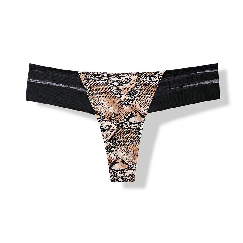 Free Shipping For Leopard Print Mesh Thong - Ice Silk Lingerie (S-XL)