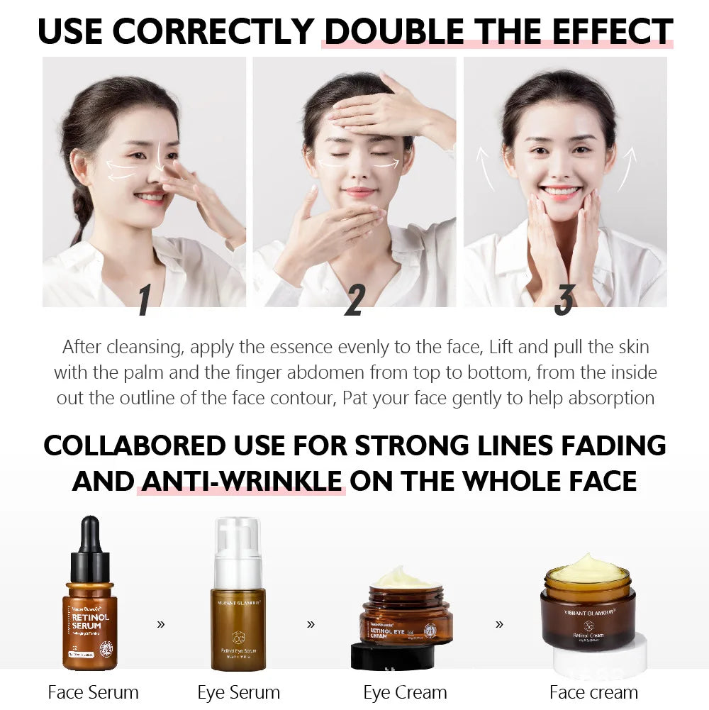 Free Shipping ForRetinol Facial Serum 30ml reduces dry lines and fine lines