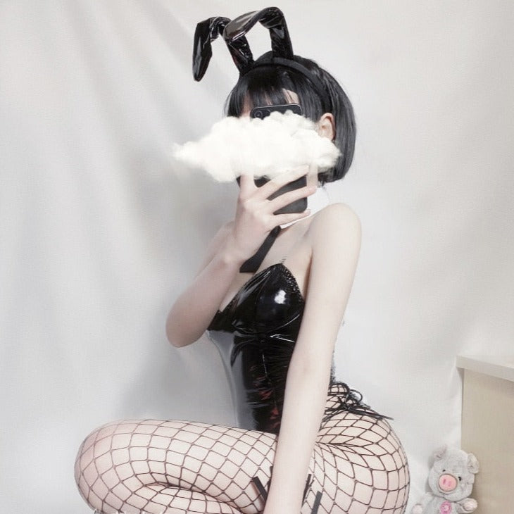 Free Shipping For Sexy Lingerie Black Playboy Bunny Costume