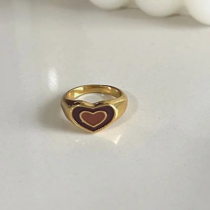 Free Shipping For 'Heart Stamp' Y2K Heart Shape Rings