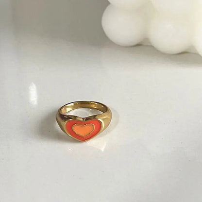 Free Shipping For 'Heart Stamp' Y2K Heart Shape Rings