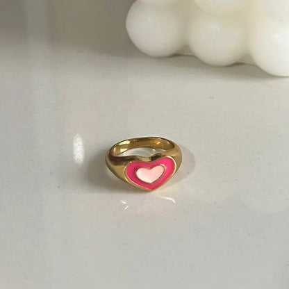 Free Shipping For 'Heart Stamp' Y2K Heart Shape Rings