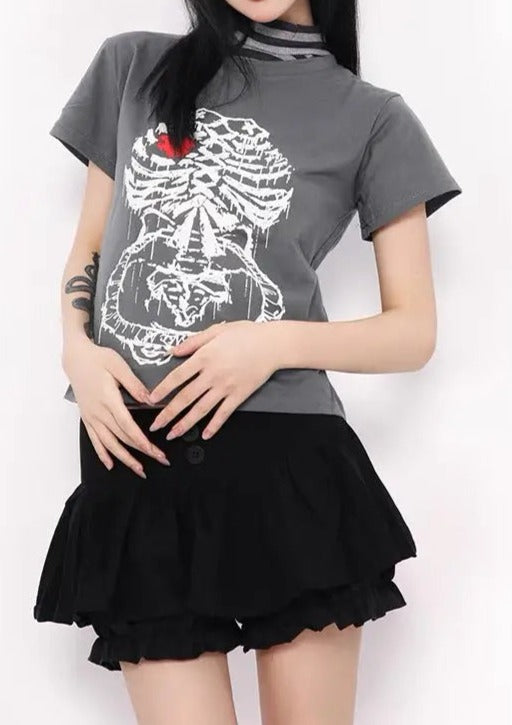 Free Shipping For 'Heartbeat' Punk Graphic Heart Beat Tee