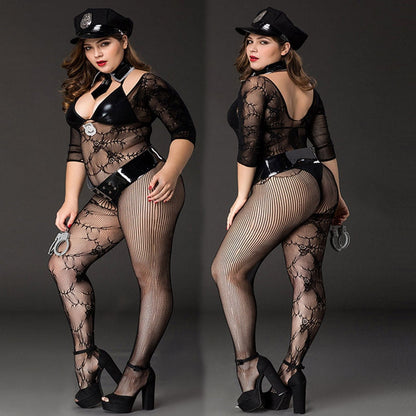 Free Shipping For Sexy Lingerie Plus Size Police Officer Costume