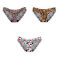 Leopard Print Panties Set - 3-Piece Elegant Lace Underwear (M-XXL)